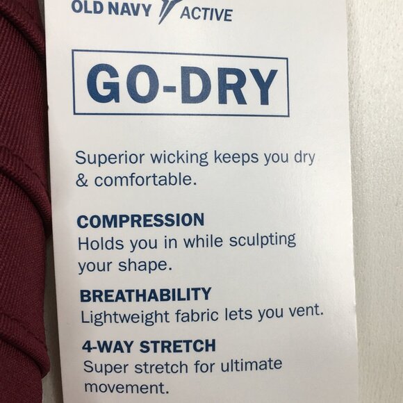 NWT OLD NAVY Bordeaux Go Dry Compression Breathable Street 4way Stretch Leggings - Picture 5 of 12